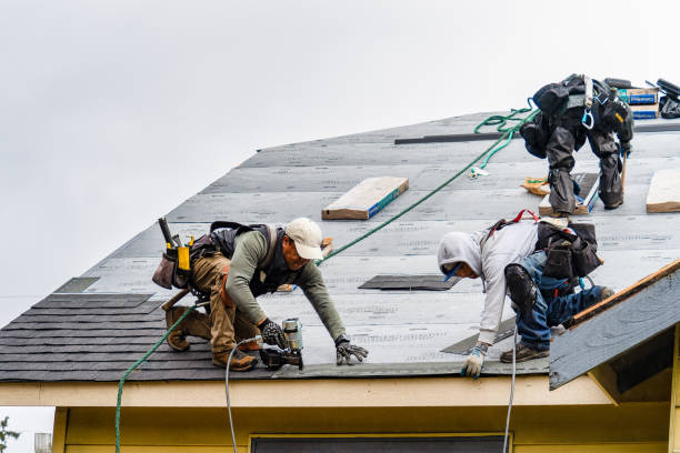 Professional Gutter Installation technician working in Kempner, TX